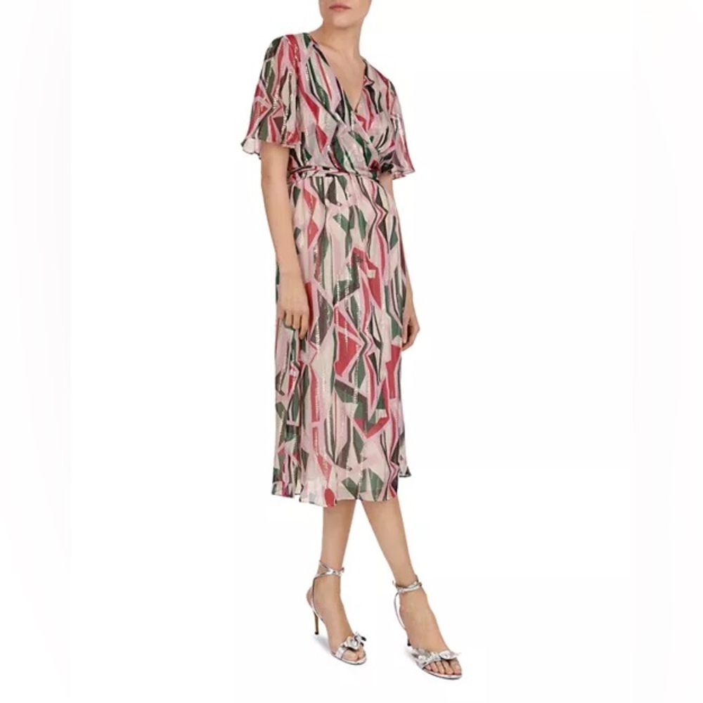 ba&sh Pink, Green & Cream Geometric Maxi Dress
